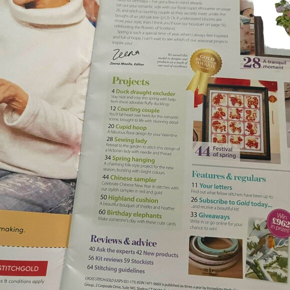 Cross Stitch Gold Magazine ONLY Patterns Springtime Duck Family Issue 77 - Picture 4 of 4